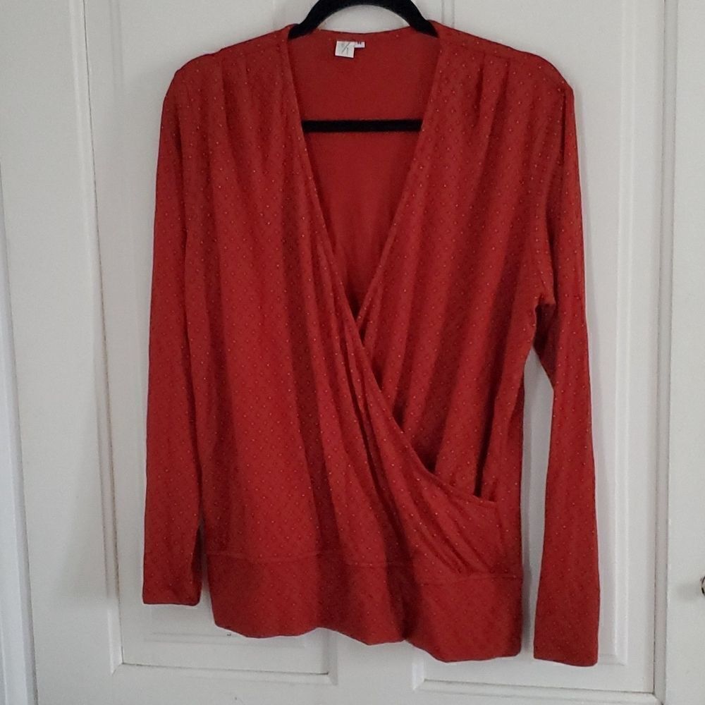 Bytavi Brick Red Wrap Top